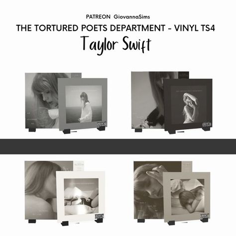 The Tout Poets Department - Taylor Swift Vinyl - Divulgação | Patreon Taylor Swift Vinyl, Sims 4 Patreon, Sims4 Clothes, Sims 4 Cc Furniture, Creating Content, Sims 4 Cc Finds, Sims 4 Cc, The Sims 4, Sims Cc