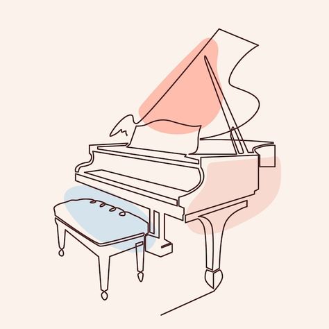 Free vector hand drawn piano drawing ill... | Free Vector #Freepik #freevector #piano #drawing #illustration #music Piano Illustration, Piano Drawing, Pink Piano, Piano Girl, Piano Classes, Illustration Music, Music Illustration, Baby Pink Aesthetic, Nina Simone