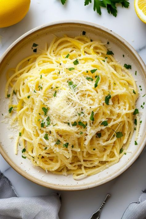 Lemon Spaghetti (Easy Recipe) - Insanely Good Spaghetti Easy Recipe, Spaghetti Easy, Lemon Shrimp Pasta, Lemon Pasta Recipes, Lemon Spaghetti, Light Pasta, Lemon Zester, Boiling Pasta, Lemon Pasta