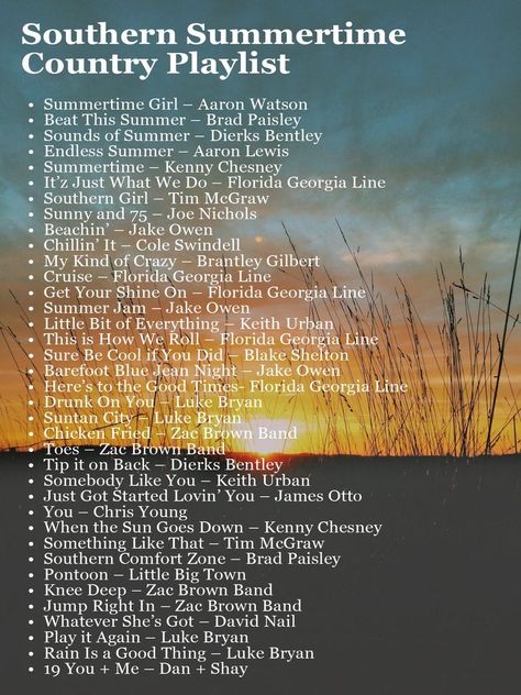 Country Music Playlist, Music Lists, Country Playlist, Summer Songs Playlist, Playlist Songs, Country Love Songs, Music List, Country Music Songs, Summer Country