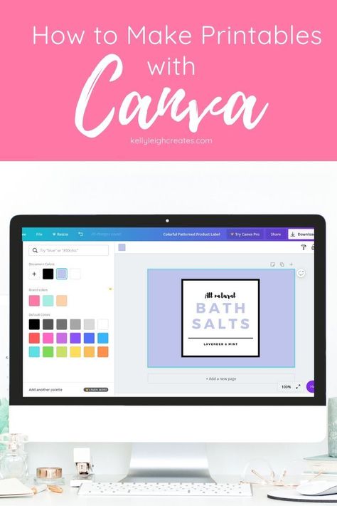 Learn how to make printables in Canva with this easy tutorial. Create Labels, Canva Tips, Own Your Own Business, Canvas Learning, How To Make Labels, Increase Blog Traffic, Canva Design, Label Templates, Soap Recipes