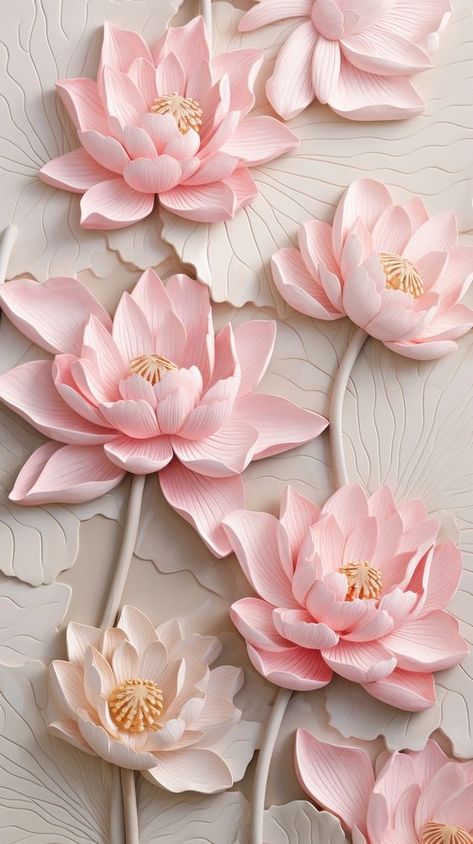 Lotus bas relief small pattern flower petal plant. | premium image by rawpixel.com / Ake Lotus Pattern Wallpaper, Lotus Picture, Funky Wall Paint, Lotus Flower Background, Roses Iphone Wallpaper, Funky Wall Paint Ideas, Wall Paint Ideas, Pink Floral Art, Lotus Designs