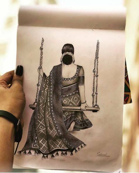 1,769 Likes, 16 Comments - ART FEATURING PAGE (@aartsgallery) on Instagram: “. Artist @artist.at.solitude . . . . . . . . . . . . . . . . . . . . . Comment your reviews 👍 . .…” Indian Aesthetic Art, Abstract Pencil Drawings, Shadow Drawing, Woman Aesthetic, Painting Woman, Girl Drawing Sketches, Pen Art Drawings, Doodle Art Drawing, Beautiful Art Paintings