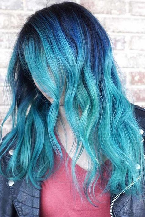 Blue Hair Ombre picture1 Light Blue Ombre Hair, Hair Color Dark Blue, Hair Goals Color, Light Blue Ombre, Pinwheel Hair Color, Hair Color 2017, Blue Purple Hair, Ethereal Blue, Blue Ombre Hair