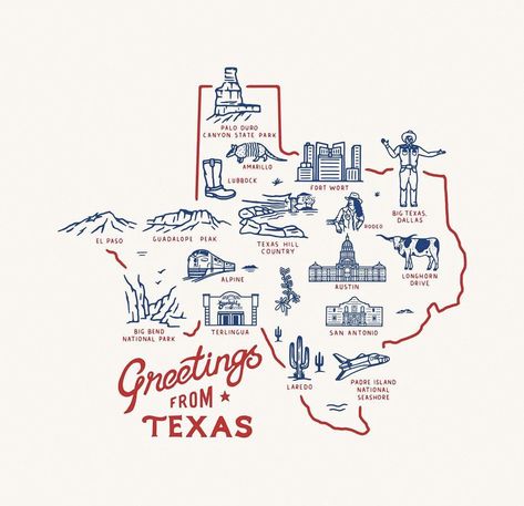 Apartment Girly, Maps Aesthetic, Visual Map, Cowboy Aesthetic, Texas Map, Country Maps, Postcard Design, State Map, Graphic Design Inspiration