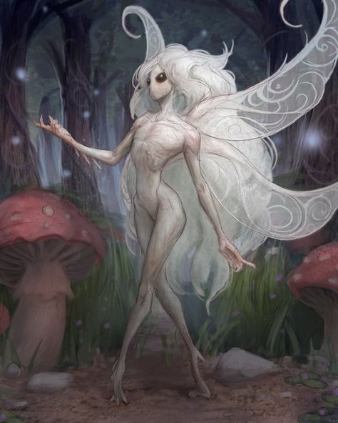 Fae by Jake Siano : r/ImaginaryFaeries Faery Art, Dungeons And Dragons Homebrew, Fantasy Monster, Mythological Creatures, Creature Concept Art, Arte Fantasy, Fairy Art, Monster Art, Creature Concept