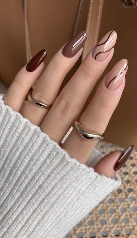 Terracotta Nails, Brown Manicure, Winter Nails Ideas, Autumn Nail Designs, Latest Nail Designs, Simple Fall Nails, Autumn Nail, Fall Nail Colors, Autumn Nails