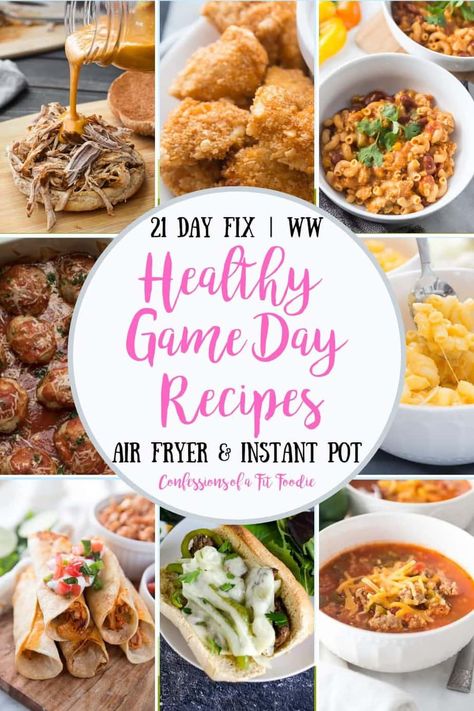 These Healthy Instant Pot Game day Recipes and Air Fryer Game Day Recipes are perfect for feeding a crowd for any big game!   Great for the 21 Day Fix and WW! | Confessions of a Fit Foodie | Instant Pot Game Day Recipes | Best Instant Pot Game Day Recipes | 21 Day Fix Game Day Recipes | WW Game Day Recipes | Air Fryer Game Day Recipes | Healthy Instant Pot Recipes | Healthy Air Fryer Recipes | #confessionsofafitfoodie #instantpotrecipes #airfryerrecipes Lazy Meal Prep, Confessions Of A Fit Foodie, Instant Pot Air Fryer, 21 Day Fix Breakfast, Game Day Recipes, 21 Day Fix Diet, Healthy Instant Pot, 21 Day Fix Meal Plan, Pot Recipes Healthy