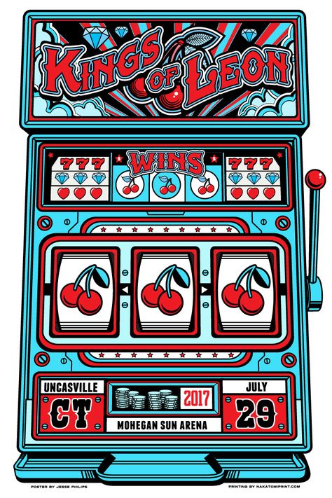 Jesse Philipps Vintage Slot Machines, Abi Motto, Promo Flyer, Screen Print Poster, New Retro Wave, Kings Of Leon, Retro Arcade, Shooting Photo, Gig Posters