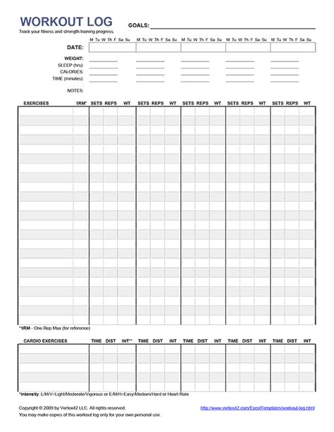 Free printable Workout Log (PDF) from Vertex42.com Workout Log Printable, Workout Plan Template, Workout Sheets, Fitness Journal Printable, Training Journal, Free Workout Plans, Workout Template, Printable Workout, Reps And Sets