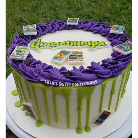 Goosebumps Cake Birthdays, Goosebumps Birthday Party, Goosebumps Cake, Goosebumps Birthday, Goosebumps Party, Girls 9th Birthday, Treat Business, Spooky Birthday, 9 Birthday