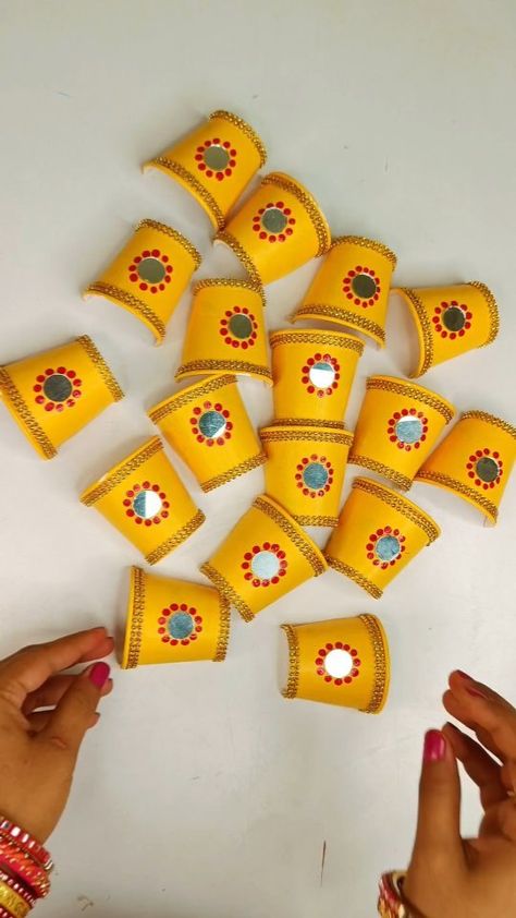 Instagram Rangoli On Wall, Tape Roll Crafts Empty, Diy Diwali Craft, Wall Hanging Diy Paper For Diwali, Diy Crafts For Diwali, Diwali Wall Hanging Ideas, Wall Hanging Crafts For Diwali, Diy Rangoli Ideas Easy, Diy Diwali Decorations How To Make