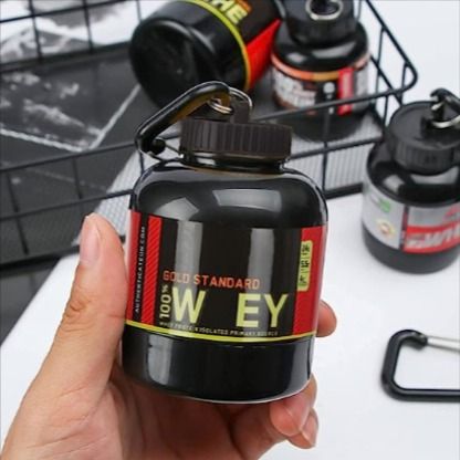 Super cute and fun mini bottle to store pills, snack and of course protein powder on the go! Protein Powder Storage, Protein Powder Container, Amazon Wishlist, Mini Bottle, Whey Protein Powder, Nice Ideas, Workout Fitness, Whey Protein, Mini Bottles