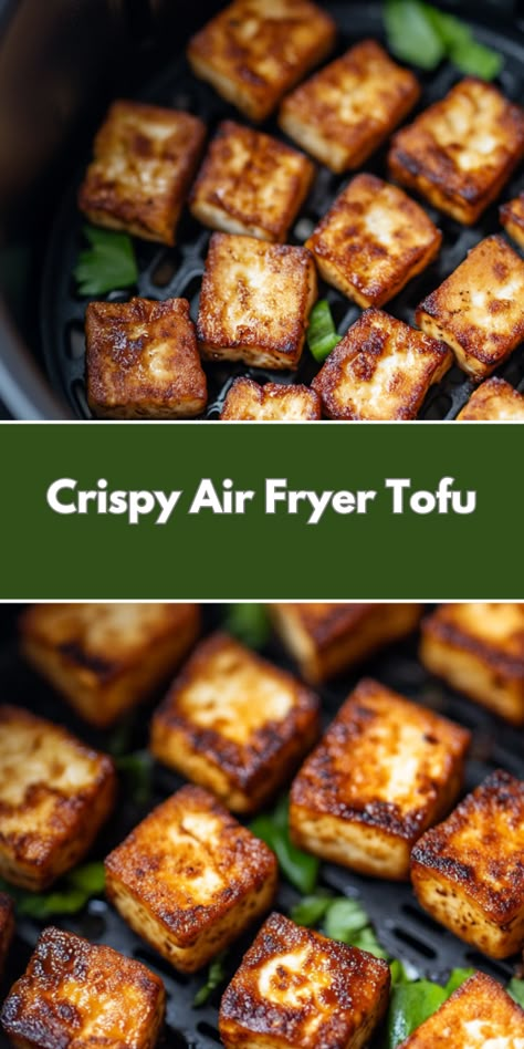 Crispy Air Fryer Tofu Air Fryer Tofu Recipes, Vegetarian Air Fryer Recipes, Air Fryer Recipes Healthy Low Carb, Vegetarian Air Fryer, Air Fryer Tofu, Tofu Bites, Vegan Air Fryer Recipes, Air Fryer Recipes Keto, Vegan Tofu Recipes