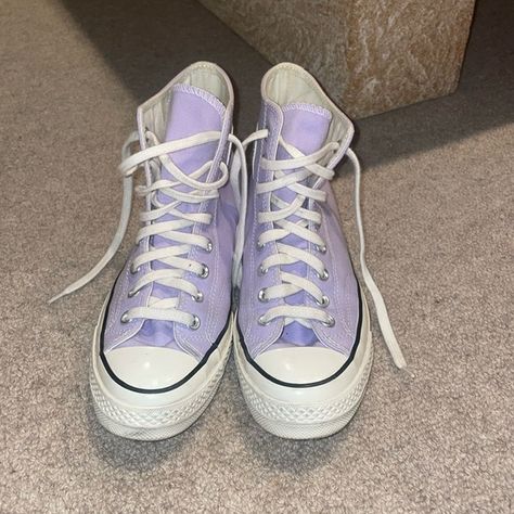 Purple High Top Converse Purple Converse, High Top Converse, Platform Converse, Converse High Tops, Converse Shoes, School Stuff, High Top, High Tops, Converse