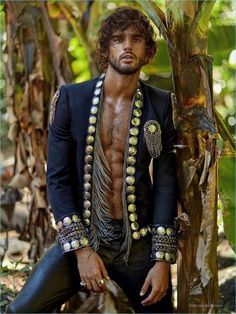 Marlon Teixeira embodies the fun spirit of summer as he covers the latest issue of Risbel magazine. Photographed by Greg Swales, the Brazilian model covers the magazine in a colorful leather biker jacket by Moschino. Venturing outdoors, Marlon takes in a tropical setting. The top model wears adventurous looks pulled together by stylist Newheart Ohanian.... [Read More] Brazilian Male Model, Marlon Teixeira, Francisco Lachowski, Italian Men, Celebrity Travel, Celebrity Dads, Muscle Men, Celebrities Male, Mens Fashion Casual