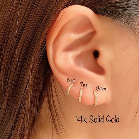 Cz Stud Earrings, Huggie Hoop Earrings, Jewelry Inspo, Keep Jewelry, Jewelry Earrings Hoops, Gold Hoop Earrings, Conch, Helix, Behind Ear Tattoo