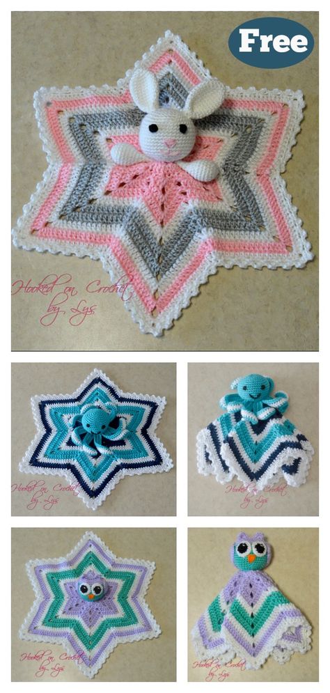 Crochet Star Lovey Free Pattern, Crochet 6 Point Star, 6 Point Star Crochet Pattern, Free Crochet Lovey Blanket Patterns, Baby Security Blanket Crochet, Crochet Star Blanket, Baby Lovey Blanket, Crochet Lovey Free Pattern, 6 Point Star