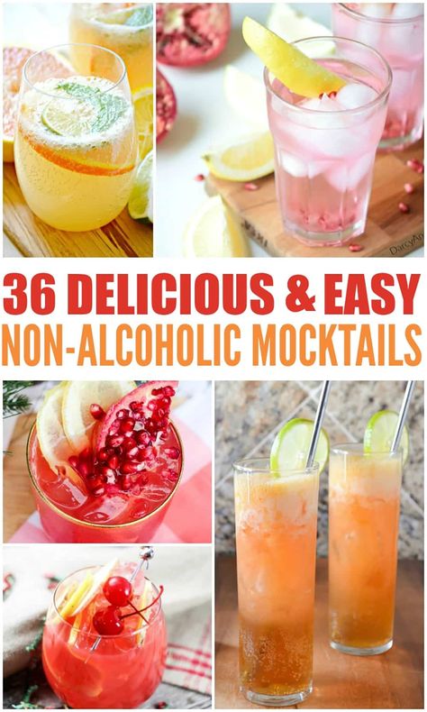 Summer Drinks Nonalcoholic, Easy Mocktails, Easy Mocktail Recipes, Mocktail Drinks, Alcohol Free Drinks, Mocktail Recipes, Drink Recipes Nonalcoholic, Drink Tags, Alcoholic Cocktails