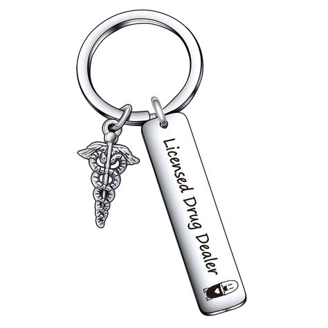 PRICES MAY VARY. Pharmacy Expert Gift, Appreciation Hospital Worker Pharmacy Expert Keychain made of stainless steel,strong and durable.Excellent craftsmanship with advisable size and right weight.Safe for sensitive skin. Educated Drug Dealer Gift Pharmacist Keychain Doctor Appreciation Gift. Heart-warming Inspirational pharmacist message will surely stimulate any pharmacist and absolutely will love the meaning behind it. Appreciation gift for pharmacist, doctors, hospital coworkers, Nursing key Doctor Keychain, Pharmacist, The Meaning, Pharmacy, Sensitive Skin, Medical, Stainless Steel