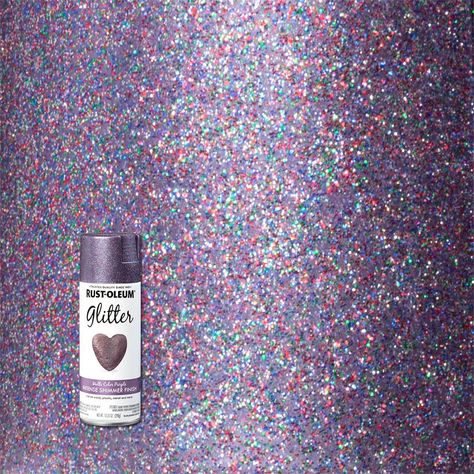 Purple Glitter Wall, Purple Spray Paint, Glitter Floor, Color Changing Paint, Glitter Paint For Walls, Glitter Spray Paint, Sparkle Paint, Spray Paint Colors, Mermaid Room