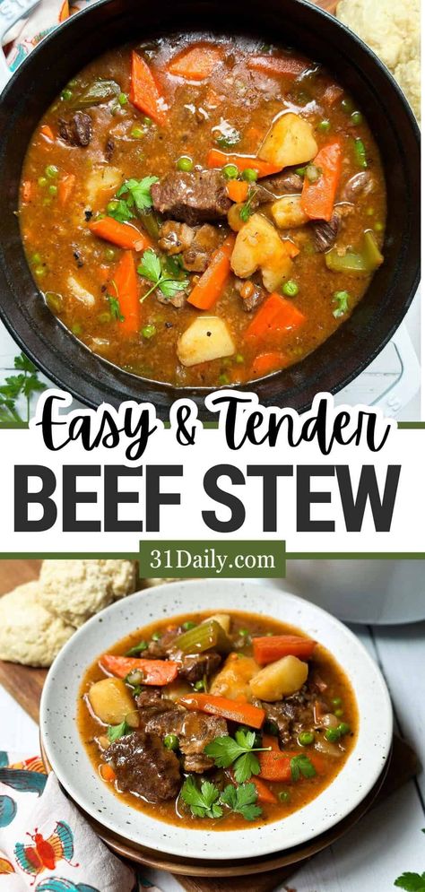 Beef Stew Recipe Oven, Tasty Beef Stew Recipe, Delicious Beef Stew, Tender Beef Stew, Easy Vegetable Beef Soup, Oven Beef Stew, Easy Beef Stew Recipe, Tasty Beef Stew, Beef And Potato Stew