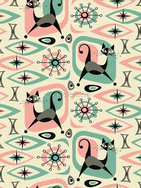 "Mid Century Cat Abstract" T-shirt by studioxtine | Redbubble Mid Century Phone Wallpaper, Mid Century Modern Phone Wallpaper, Mid Century Illustration 1950s, Mid Century Design Graphic, Mid Century Modern Design Graphic, Mid Century Modern Prints, Mid Century Modern Clothing, Mid Century Graphic Design, Mid Century Modern Graphic Design