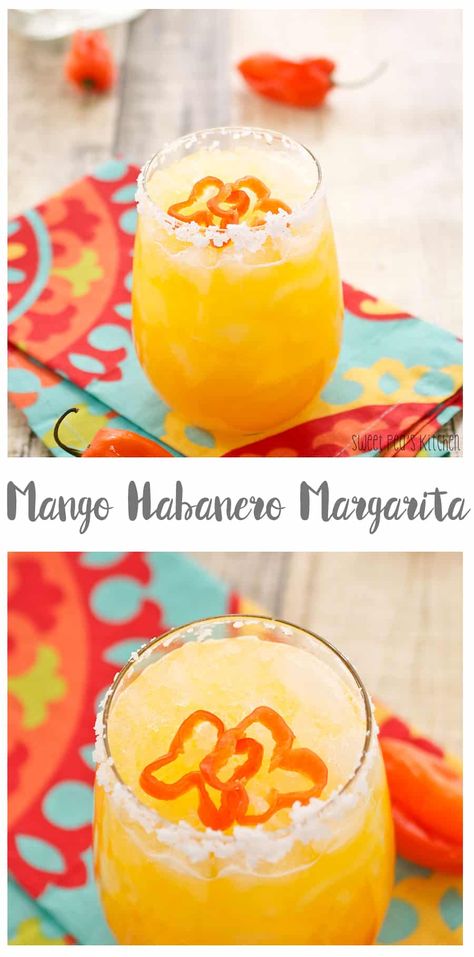 Habanero Margarita, Homemade Sour Mix, Mango Margarita Recipe, Frozen Mango Margarita, Habanero Pepper, Margarita Day, National Margarita Day, Latin American Recipes, Frozen Mango