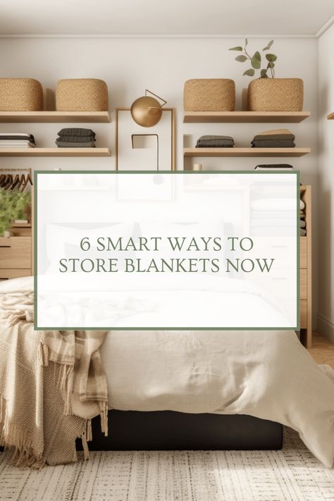 Running out of closet space and need to store your cozy blankets? No worries! We've got you covered with 6 innovative storage ideas that make blanket organization a breeze. From stylish baskets to creative wall storage options, discover brilliant, space-saving hacks that can transform your home. Keep your living area tidy and your blankets accessible without ever needing extra closet space. Perfect for small apartments or homes, these suggestions will add charm and function to your spaces. Say goodbye to blanket chaos! Large Blanket Storage Ideas, Creative Blanket Storage, Ways To Store Blankets, Living Room Blanket Storage, Bedding Storage Ideas, Blanket Organization, Creative Wall Storage, Blanket Closet, Blanket Storage Ideas