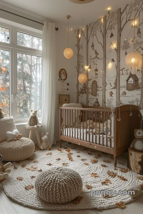 Antique Room Aesthetic, Woodland Nursery Ideas, Wall Dividers, Antique Room, Baby Room Themes, Cozy Nursery, Nursery Room Design, Baby Room Inspiration, Theme Nursery