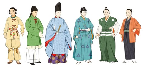 Edo Period Clothing Men, Heian Period Clothing Men, Ancient Japanese Clothing, Nara Period, Muromachi Period, Heian Era, Japanese Traditional Clothing, Japanese Costume, Heian Period