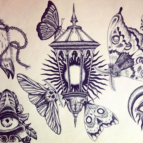 Lantern Tattoos, Traditional Tattoo Black And White, Lamp Tattoo, Moth Tattoo Design, Lantern Tattoo, Moth Butterfly, Light Tattoo, Flame Tattoos, Magic Lantern