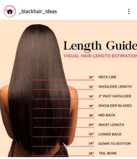 Long Coloured Hair Ideas, Hair Colour Ideas For Women Over 40, Different Hair Lengths Chart Haircuts, Types Of Hair Lengths, Short Hair Lengths Chart, 16 In Hair Length, Straight Hair Lengths, Womens Haircuts Medium Long Straight, Bra Line Hair Length