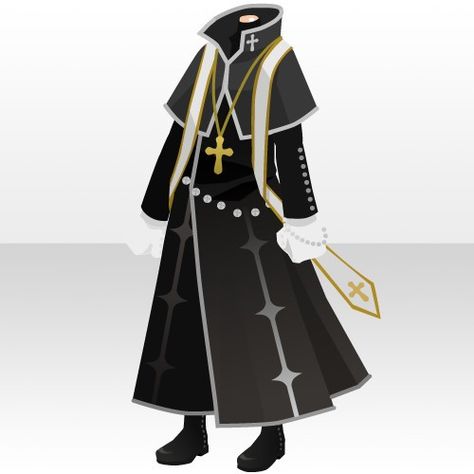 Priest Outfit, Crazy Outfits, Drawing Anime Clothes, Fashion Design Drawings, Drawing Clothes, A Cross, Fantasy Clothing, Fancy Outfits, Character Outfits