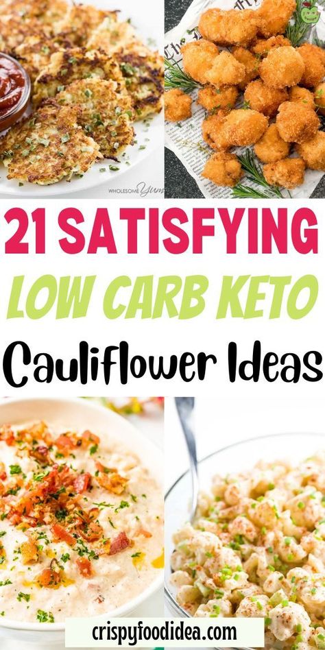 Here you get some low carb keto cauliflower ideas that are best for meal plan. Protein Cauliflower Recipes, Califlower Recipes Loaded, Keto Recipes With Cauliflower, High Protein Cauliflower Recipes, Cauliflower Meal Prep, Cauliflower Meals, Keto Cauliflower Recipes, Cauliflower Recipes Low Carb, Cauliflower Risotto Recipes