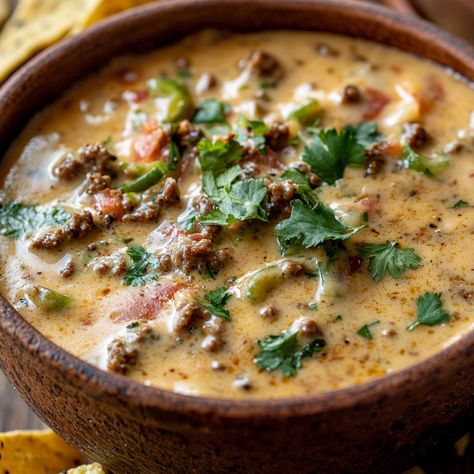 Venison queso dip is a bold and flavorful twist on a classic party favorite. Deer Camp Recipes, Venison Appetizer Recipes, Ground Venison Soup, Venison Queso Dip, Venison Queso, Healthy Venison Recipes, Venison Dishes, Venison Tenderloin Recipes, Venison Meals