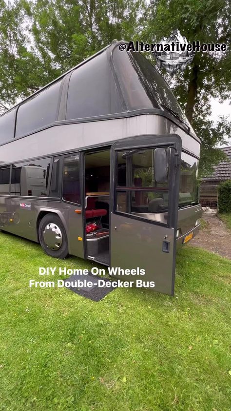 DIY home on wheels from double-decker bus | Alternativehouse | Alternativehouse · Original audio Double Decker Bus House Interior, Bus Homes, Bus Rv Conversion, Coach Bus, Bus House, Decker Bus, Home On Wheels, Van Life Diy, Double Decker Bus