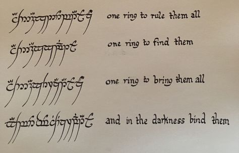 Soooo I got some calligraphy pens for Christmas... Lord Of The Rings Language, Lord Of The Rings Elvish Writing, Lotr Calligraphy, Lord Of The Rings Writing, Lotr Tattoo Elvish, Word Board Quotes, Lotr Elvish, Tolkien Elvish, Elvish Writing