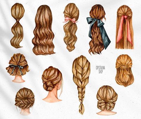 [PaidLink] 68 Most Popular Women Hairstyles Drawing Reference Guides To Find Out This Fall #womenhairstylesdrawingreference Hairstyles Illustration Fashion, Watercolor Hair, Watercolour Hair, Drawn Hair, Hair Clipart, Watercolor Woman, Hair Illustration, Diy Logo, Pink Hair Bows