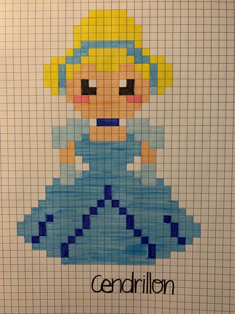 Pixel Art Cartoon, Pixel Art Ideas, Disney Princess Facts, Modele Pixel Art, Graph Paper Drawings, Easy Pixel Art, Pixel Art Templates, Pixel Drawing, Pixel Art Grid