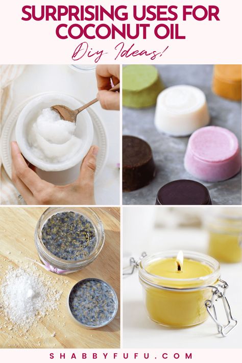 Oil Candles Diy, Coconut Oil Fudge, Coconut Oil Candle, Homemade Candle Recipes, Uses For Coconut Oil, Handmade Tale, Homemade Coconut Oil, Diy Candles Homemade, Diy Coconut Oil