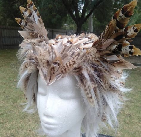 All credit to @misstwisted on Instagram Owl Headdress, Owl Cosplay, All Mythical Creatures, Owl Costume, Owl Head, Bird Masks, Vulture Culture, Theme Halloween, Art Style Inspiration