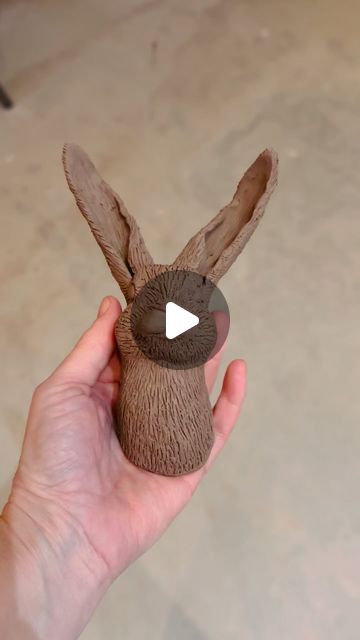 Rabbit Sculpture, Sculpture Head, Rabbit Head, Crafts Easter, Kitchen Interior Design Modern, Easter Decorations Kids, December 29, Ceramic Animals, Organic Modern Decor