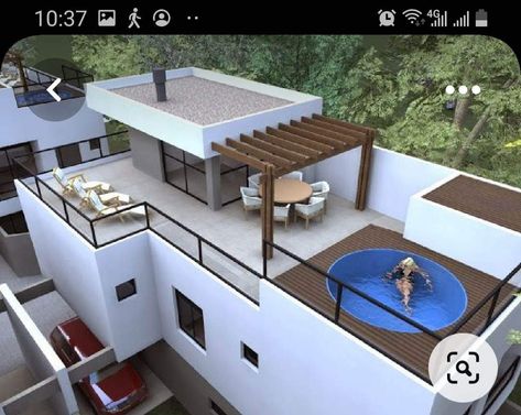 Roof Terrace Design, Rooftop Patio Design, House Roof Design, Rooftop Terrace Design, Rooftop Design, House Design Pictures, Modern Style House Plans, Basket Pattern, House Outside Design