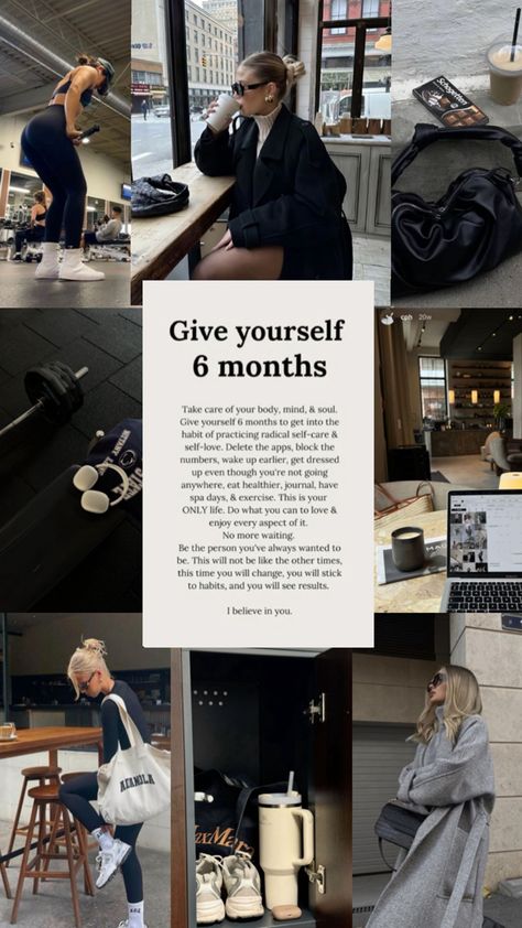 6 Months Vision Board, Lifestyle Inspo Pics, New Life Style, Life Style Photos, Balanced Lifestyle Aesthetic, Put Together Aesthetic, Give Yourself 6 Months, Growth Vision Board, Healthy Habits Motivation