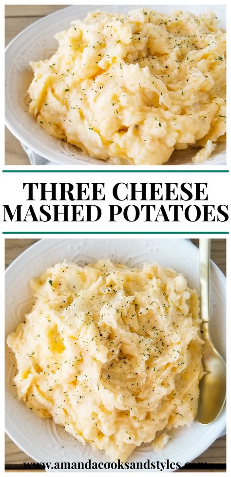 Best Cheesy Mashed Potatoes, Cream Cheese Mashed Potatoes, Cheddar Mashed Potatoes, London Broil Recipes, Cheese Mashed Potatoes, Cheesy Mashed Potatoes, Potato Recipes Side Dishes, Mashed Potato Recipes, Three Cheese