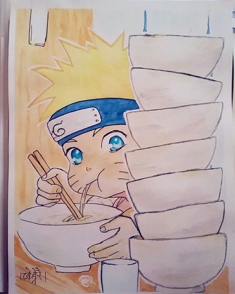 Naruto Doodles Art, Naruto Painting Easy, Naruto Watercolor, Naruto Illustration, Chibi Naruto, Christian Canvas Art, Doflamingo Wallpaper, Naruto Painting, Easy Disney Drawings