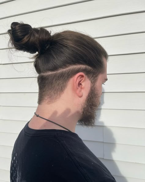 Mens Long Hair Shaved Underneath, Long Hair Mid Fade Men, Long Hairstyles For Men Shaved Sides, Male Undercut Hairstyles Long, Long Hair With Shaved Sides Men, Shaved Sides Long Hair Men, Undercut Styles Men, Male Undercut Long Hair, Man Bun Undercut Curly