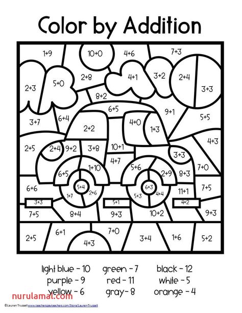 Free 4th Grade Math Worksheets - Why use free math worksheets? Easy. These worksheets can help you save lots of time and money and when you're an acti... Color By Addition, Addition Coloring Worksheet, Color By Number Math, Coloring Worksheets For Kindergarten, Halloween Math Worksheets, Christmas Math Worksheets, Fun Math Worksheets, Math Coloring Worksheets, First Grade Math Worksheets