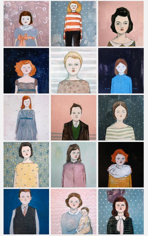 A selection of tiny oil paintings on wood. Tiny Portrait Painting, Painting Portraits Abstract, Mini Portrait Painting, Tiny Oil Paintings, Painting Ideas On Canvas Face, Naive Art People, Tiny Paintings Ideas, Small Portrait Painting, Tiny Canvas Painting Ideas